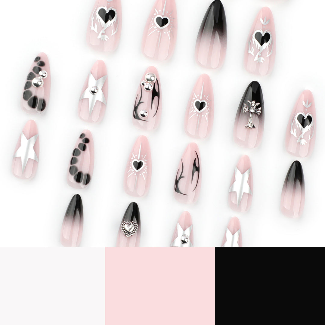 Artful Gothic nails with 3D decorations Bowlift