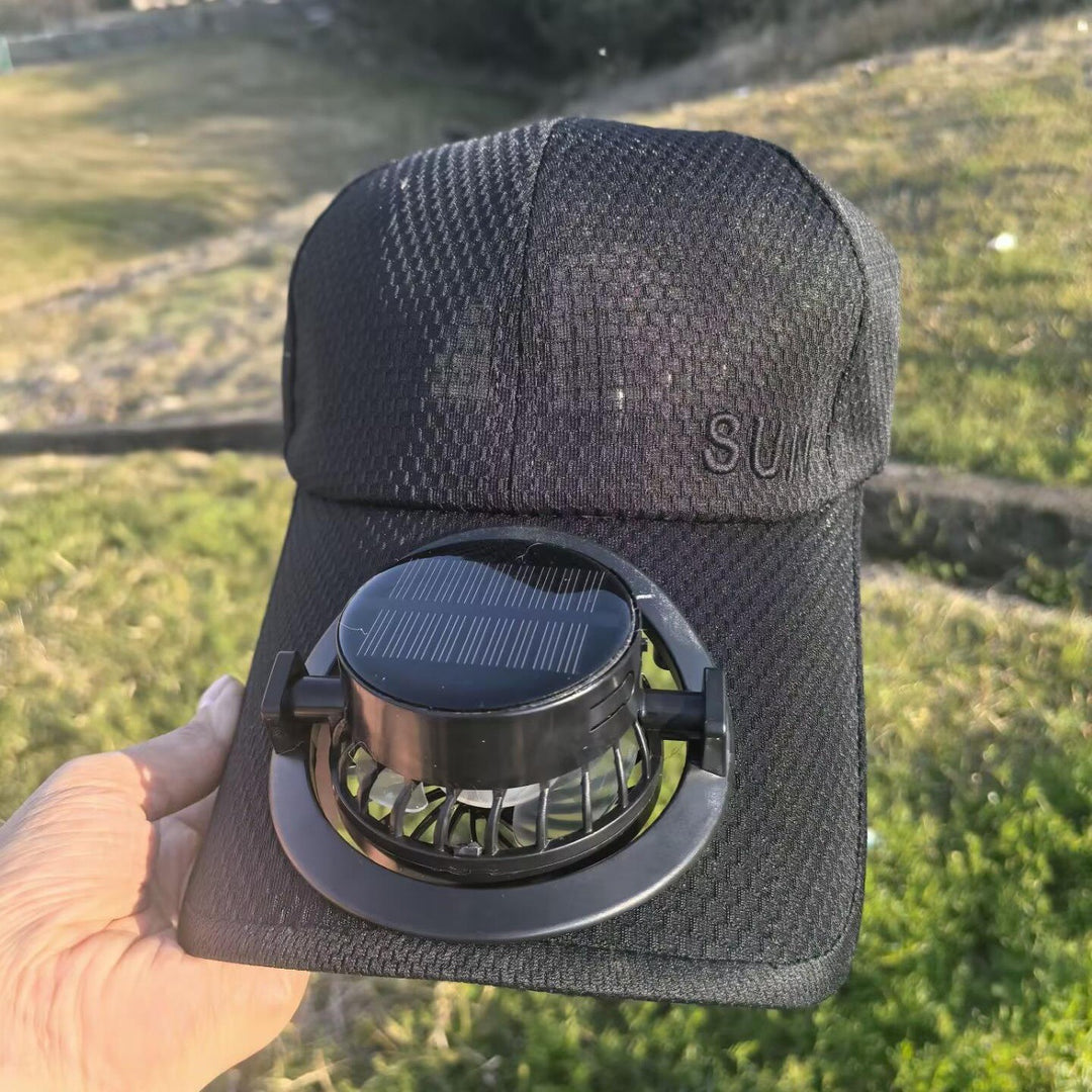 Sun Cap with removable solar fan, breathable mesh and adjustable umbrella Bowlift