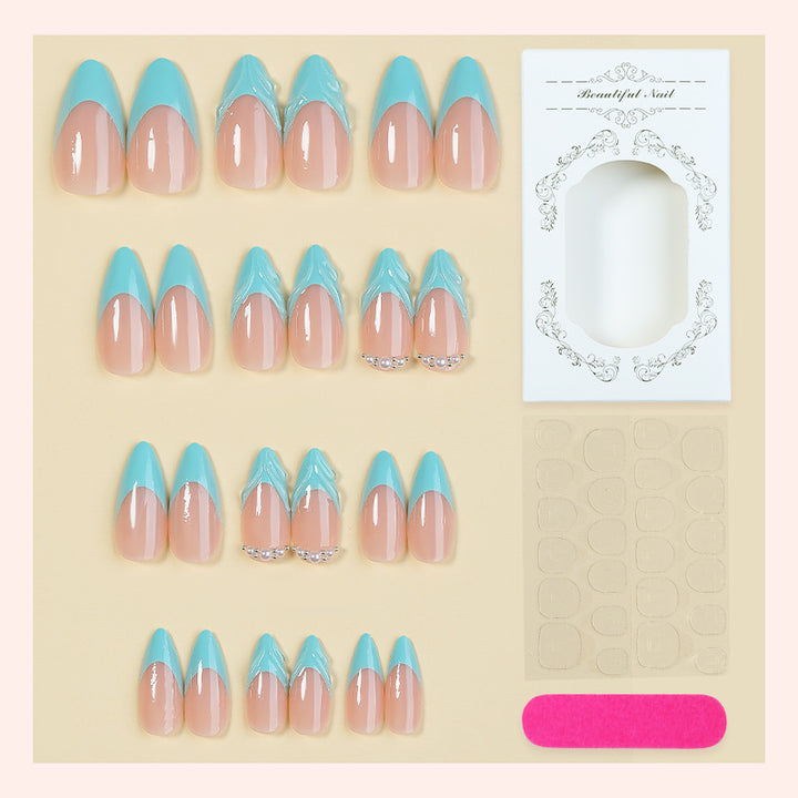 Premium Decorative Press-On Nails Set with Elegant Design Bowlift