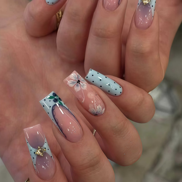 Artistic Floral Nail Design Bowlift