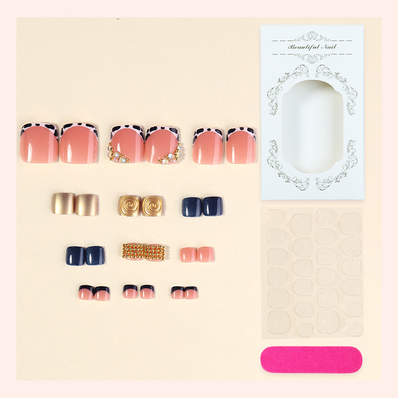 Elegant Press-On Nail Art Set with Decorative Accents Bowlift
