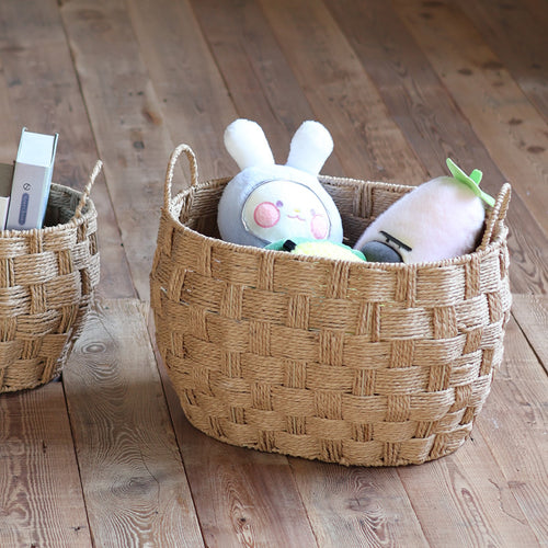 Decorative storage basket made of natural material Bowlift