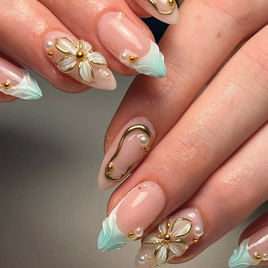 Elegant Floral Nail Art Kit Bowlift