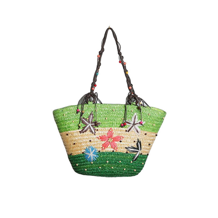 Beach bag with colorful flower pattern Bowlift