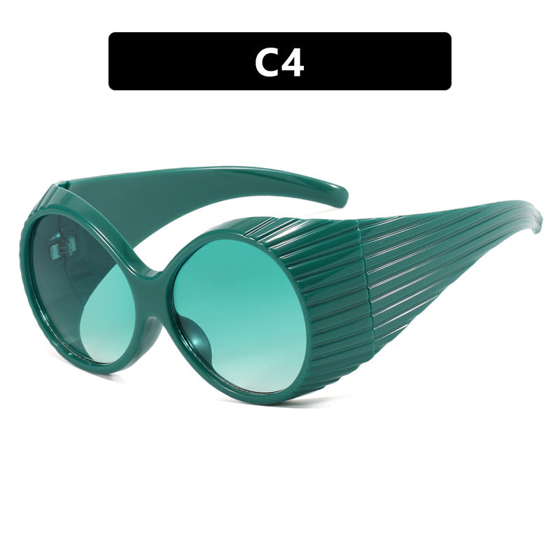 Women's extravagant sunglasses with curved frame Bowlift