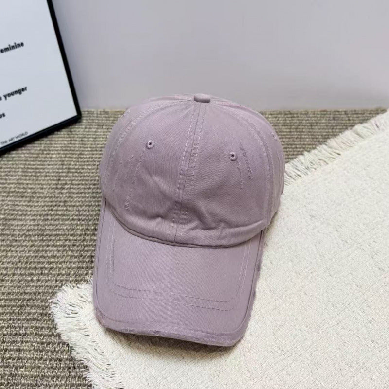 Women's Distressed Casual Twill Baseball Cap Bowlift