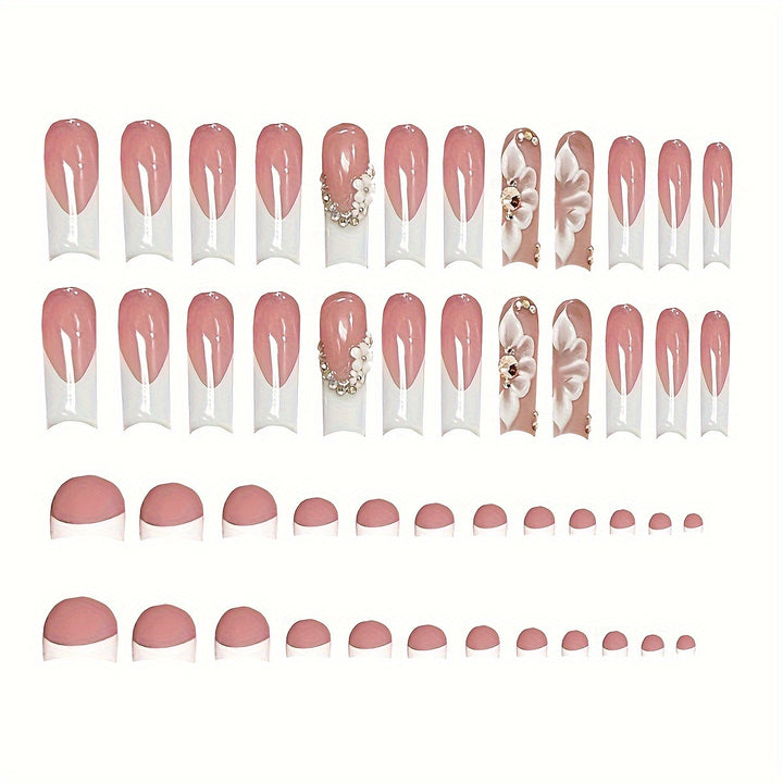 Decorative Artistic Press-On Nail Set Bowlift
