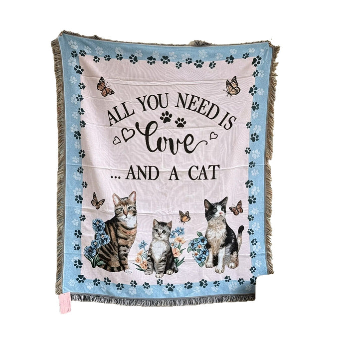 Cat-Themed Cozy Throw Blanket