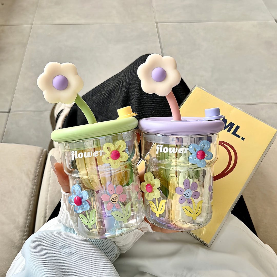 Ladies Flower Motif Drinking Cup Bowlift