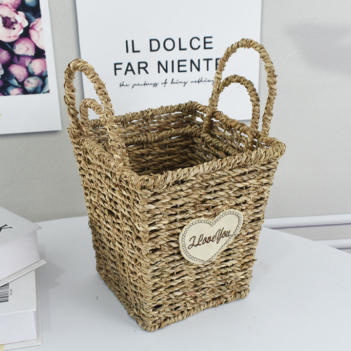 Handcrafted Natural Woven Storage Basket Bowlift