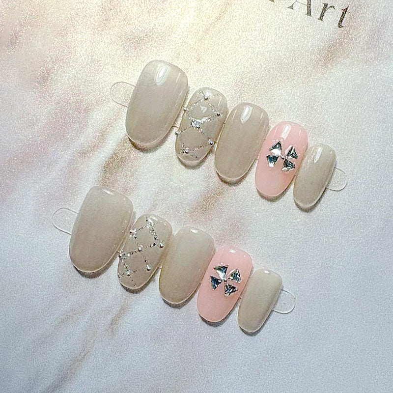 Elegant French Tip Press On Nails Bowlift