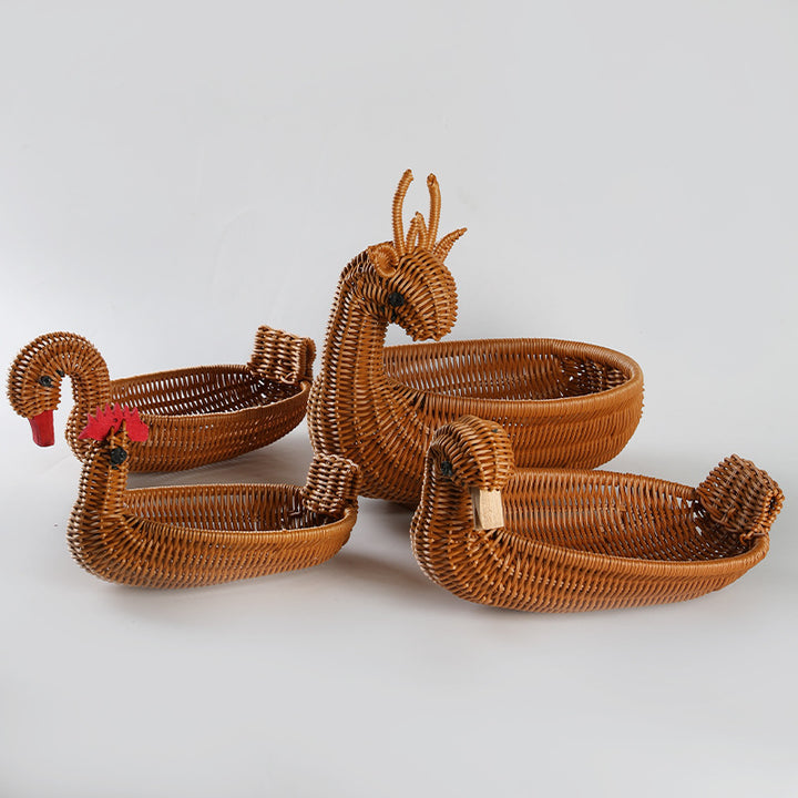 Unisex Braided Decoration Basket in Duck Shape Bowlift