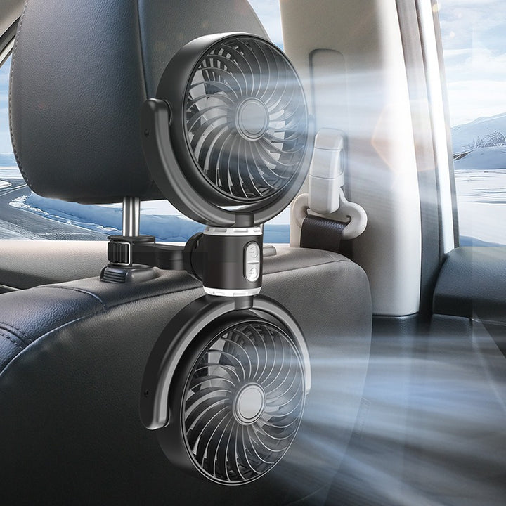 Unisex Dual-Head Adjustable Car Air Vent Fan Bowlift