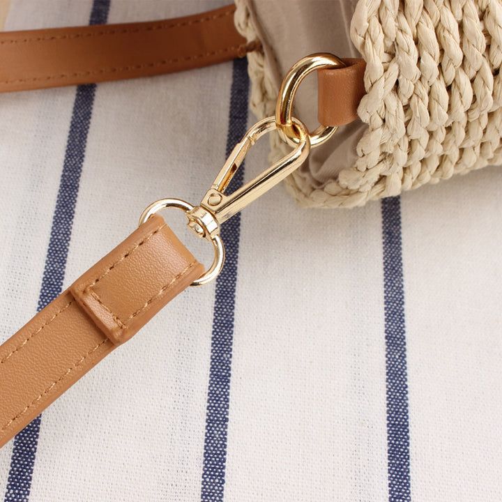 Elegant Braided Shoulder Bag with Leather Handles Bowlift