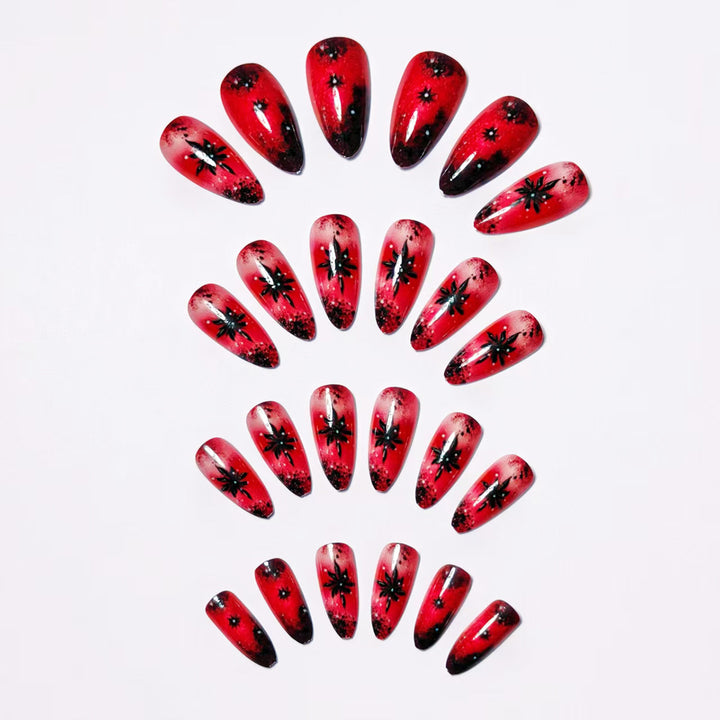 Creative artificial nails with star and glitter effects Bowlift