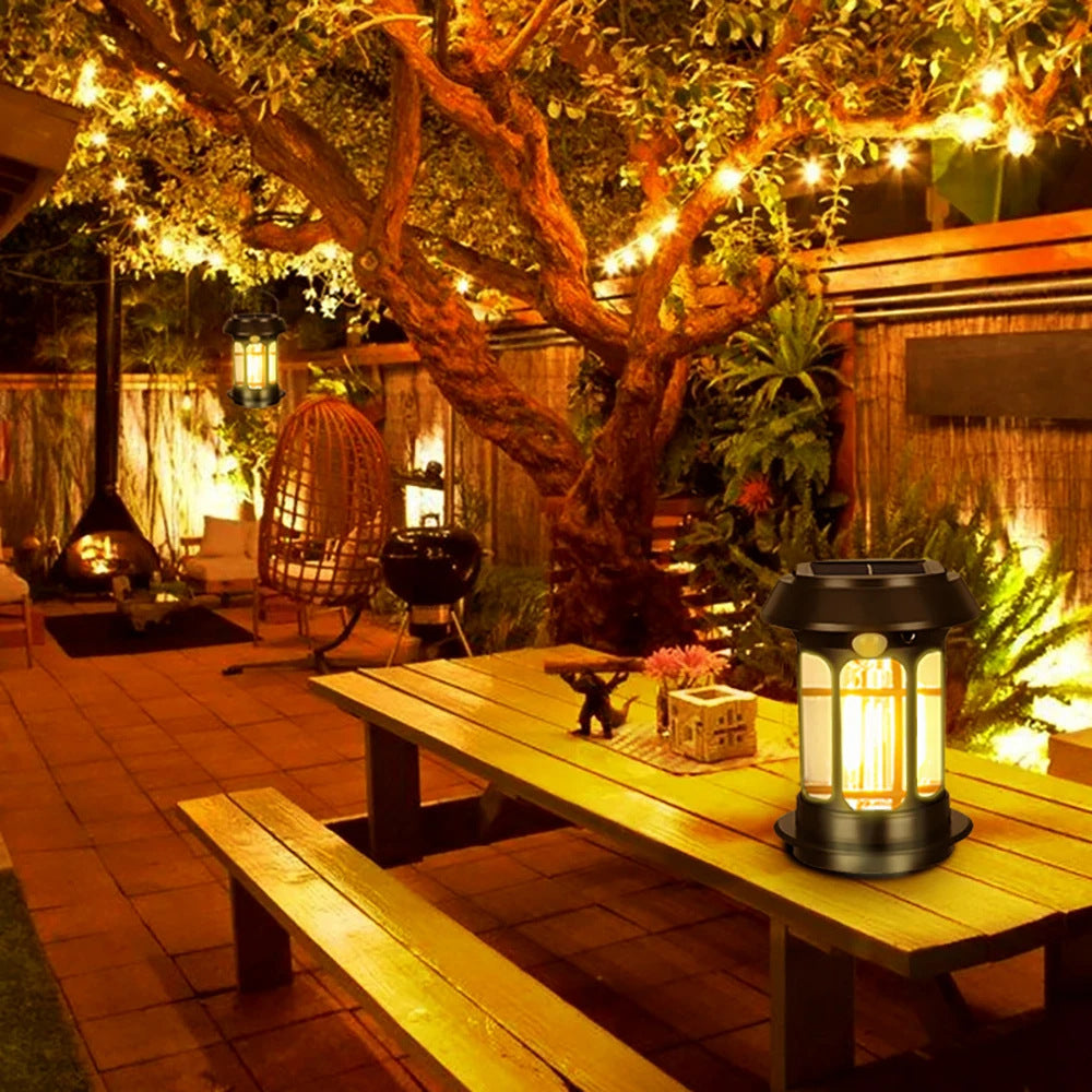 Solar-Powered Rechargeable LED Mosquito Zapper Lantern Bowlift