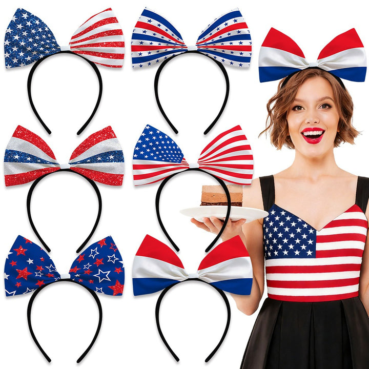 Ladies oversized bow headband with star pattern Bowlift