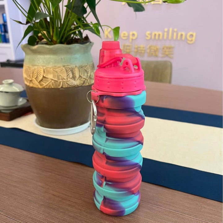 Unisex Collapsible Sports Water Bottle with Carabiner Bowlift