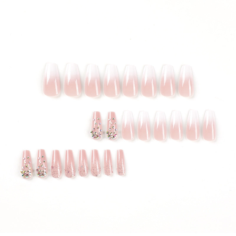Artful Acrylic Nails with Elegant Glitter Design Bowlift