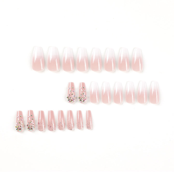 Artful Acrylic Nails with Elegant Glitter Design Bowlift