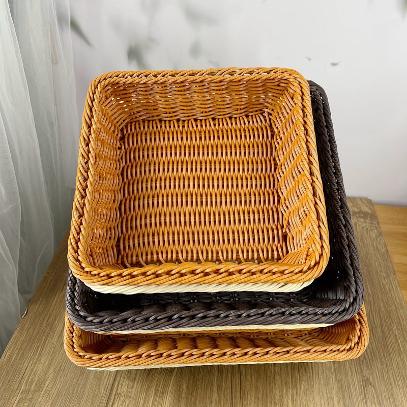 Women rectangular woven storage basket Bowlift