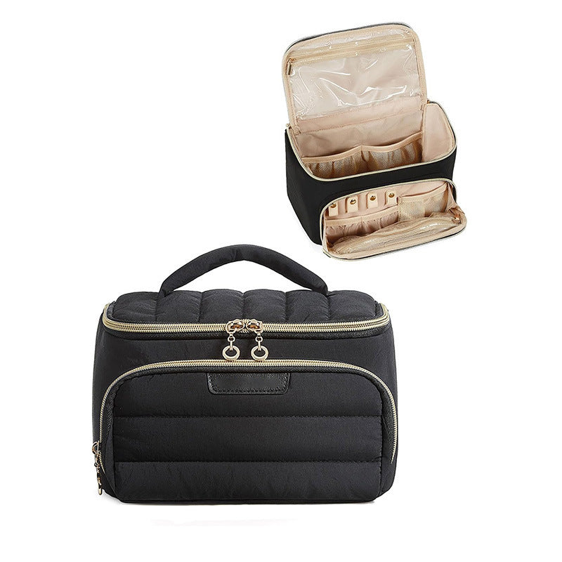 Cosmetic organizer bag with separate compartments and cosmetic compartment Bowlift