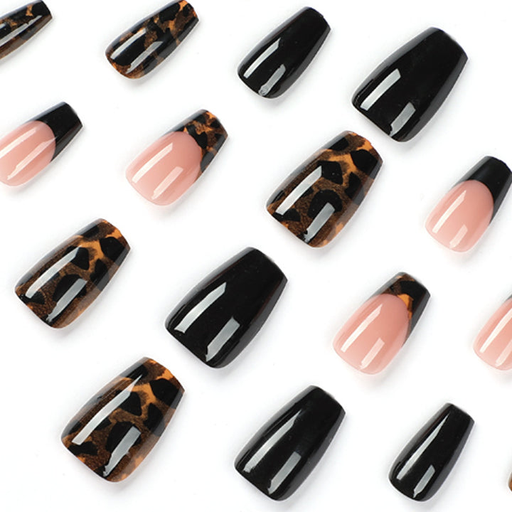 Artistic stiletto nails with leopard design Bowlift