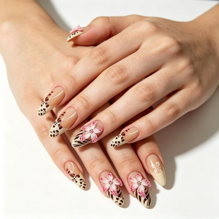Creative Art Nails with Floral and Animal Motifs Bowlift