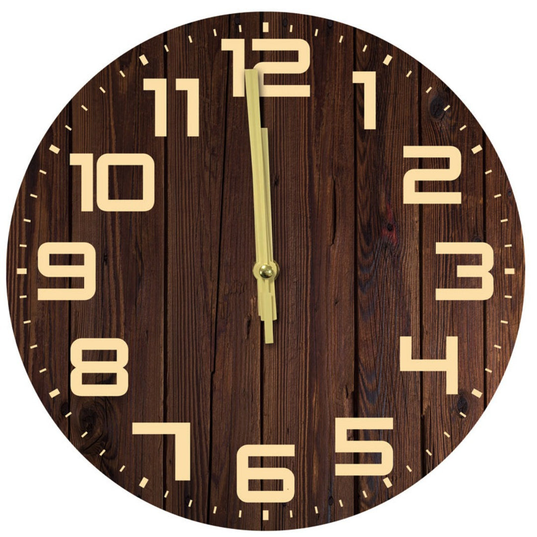 Wall clock in rustic wood design Bowlift