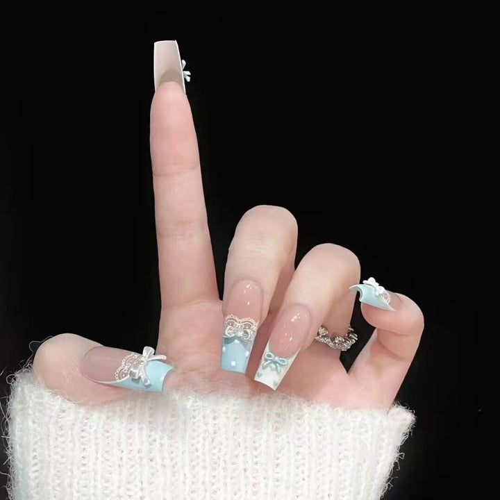 Elegant artificial nails with bow design Bowlift