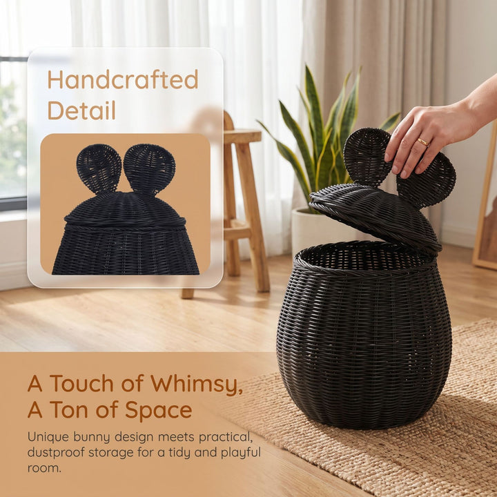 Playful storage basket with lid and ear design Bowlift