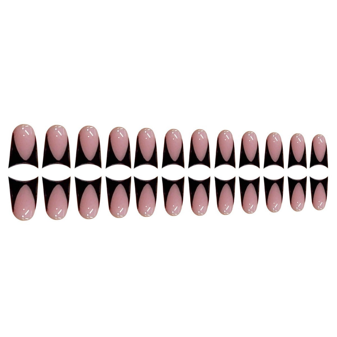 Stylish Stiletto Press-On Nails with Geometry Design Bowlift