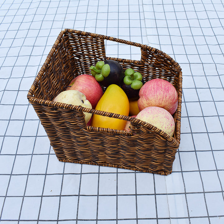 Artisan Woven Round Storage Basket Bowlift