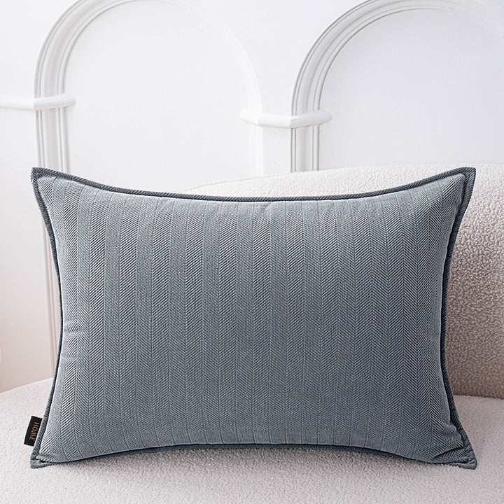 Decorative Herringbone Texture Cushion Cover with Piped Edge Bowlift