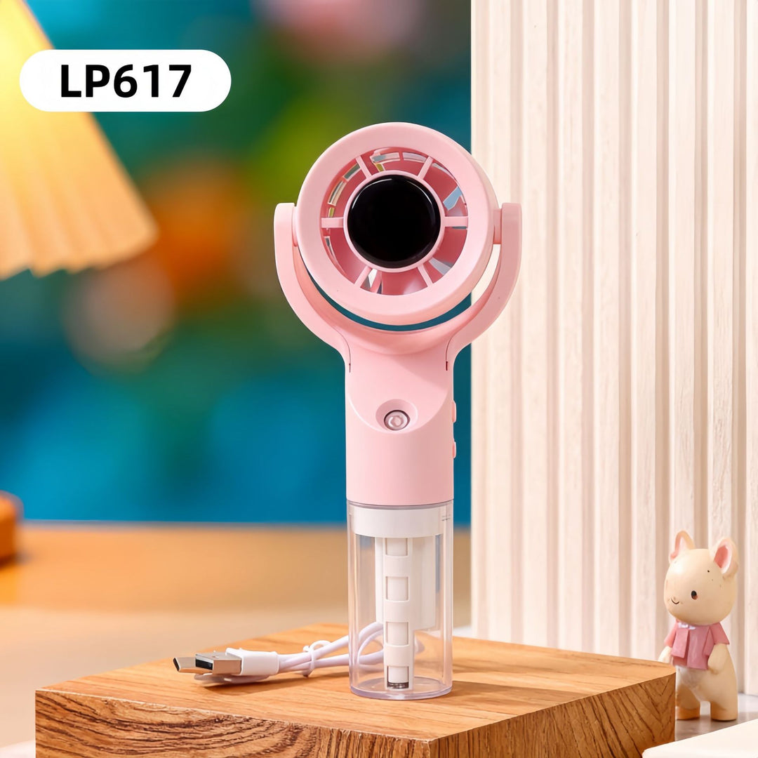 Women's Portable Spray Hand Fan with USB Charging Function and Ergonomic Design Bowlift