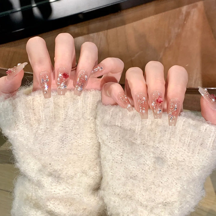 Ombre Press-On Nails with Glossy Finish Bowlift