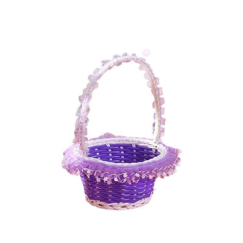 Ladies Decorative Child Basket with Ruffles Bowlift