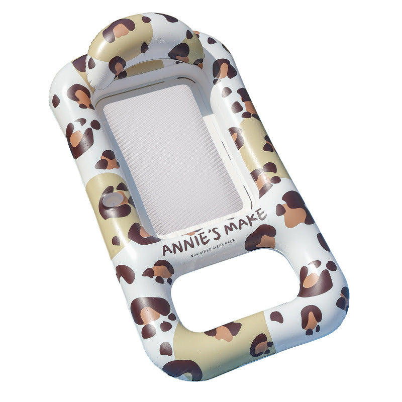 Unisex Inflatable Comfort Pool Lounger with Headrest Bowlift