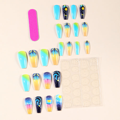 Cosmic Ocean Nail Art Design Bowlift