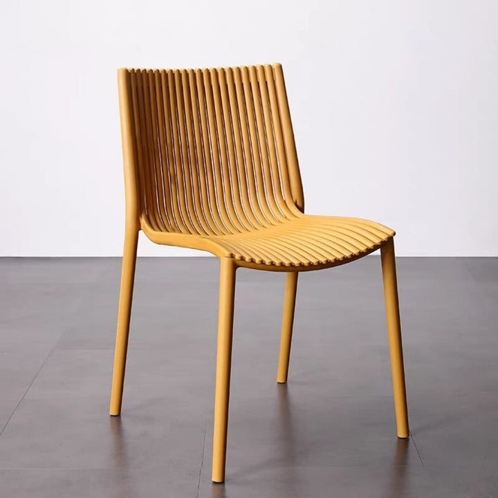 Contemporary Slatted Dining Chair Bowlift