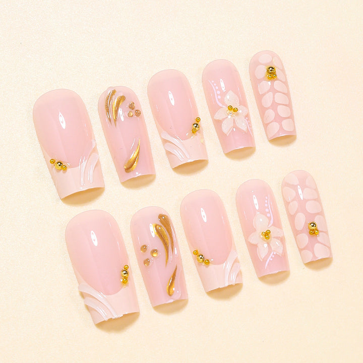 Decorative 3D Floral Nail Art Tips Bowlift