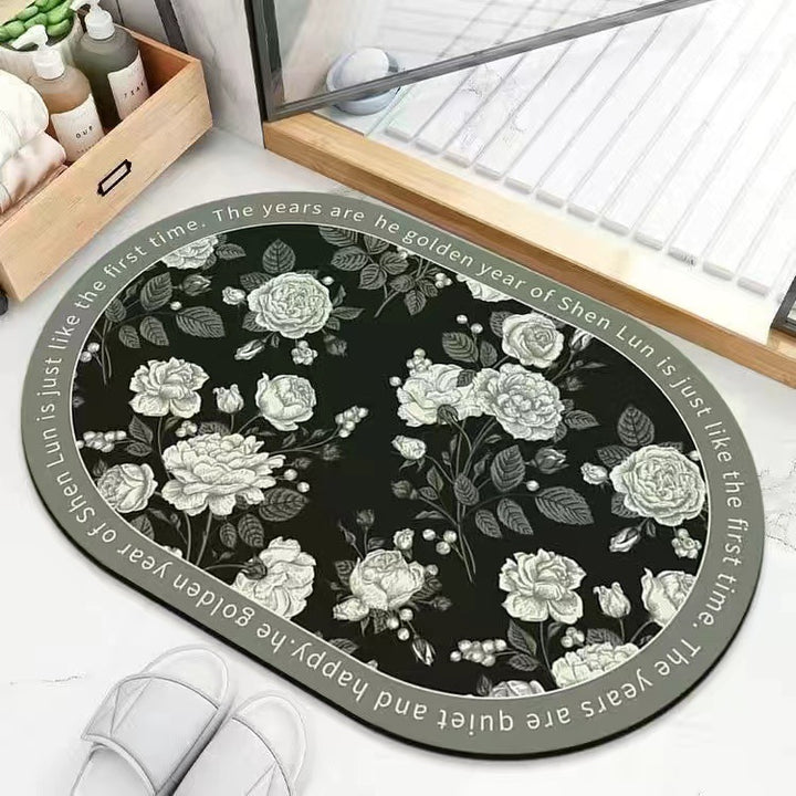 Floral Design Non-Slip Bath Mat