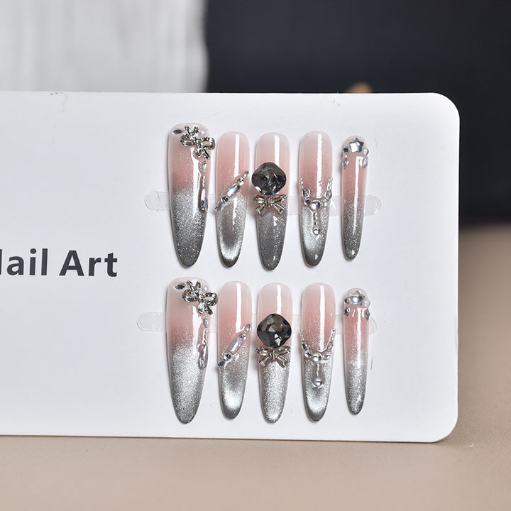 Artistic Press-On Nail Set Bowlift