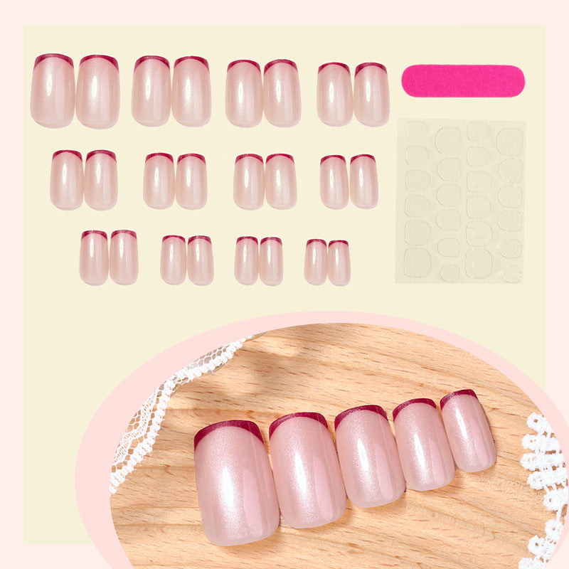 French Tip Press-On Nail Set Bowlift
