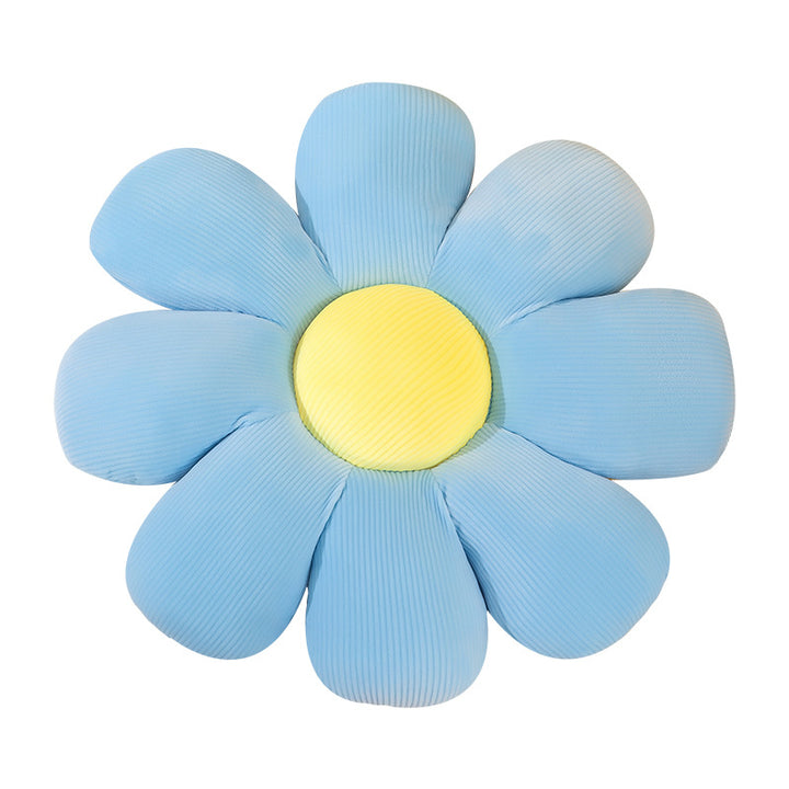 Plush Daisy Throw Pillow with Ribbed Velvet Petals Bowlift