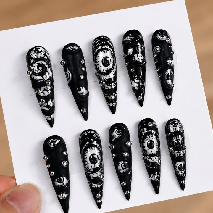 Spooky Themed Press-On Nails Set Bowlift