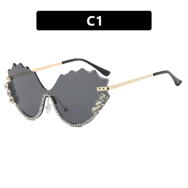 Women's extravagant sunglasses with sparkling accent and unique design Bowlift