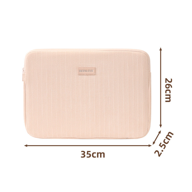 Padded ribbed fabric laptop sleeve for ultrabooks and notebooks Bowlift