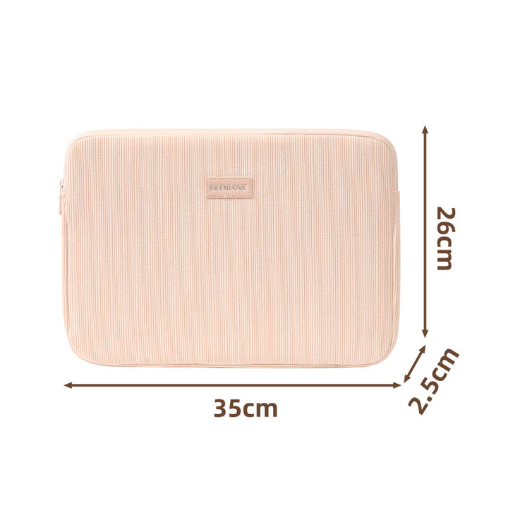 Padded ribbed fabric laptop sleeve for ultrabooks and notebooks Bowlift