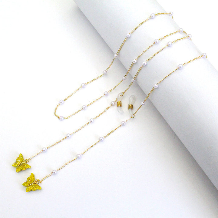 Butterfly-Embellished Eyewear Chain Bowlift